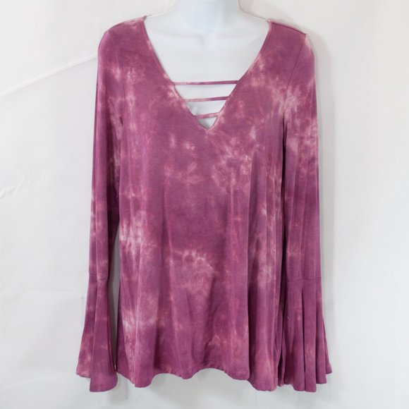 American Eagle Soft & Sexy Tie Dye Top Womens Medium M Purple Shirt Boho 5205X